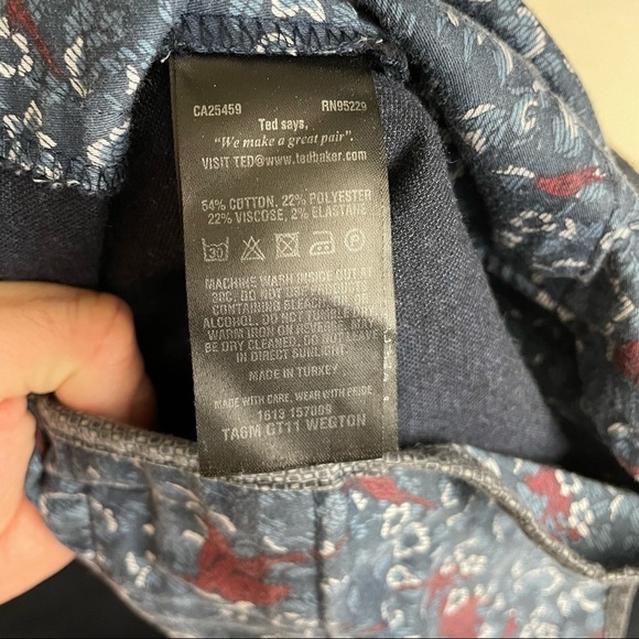 Ted Baker London Men’s Westin Classic Fit Brushed Cotton Trouser Pant Navy 38x31 - Picture 6 of 9